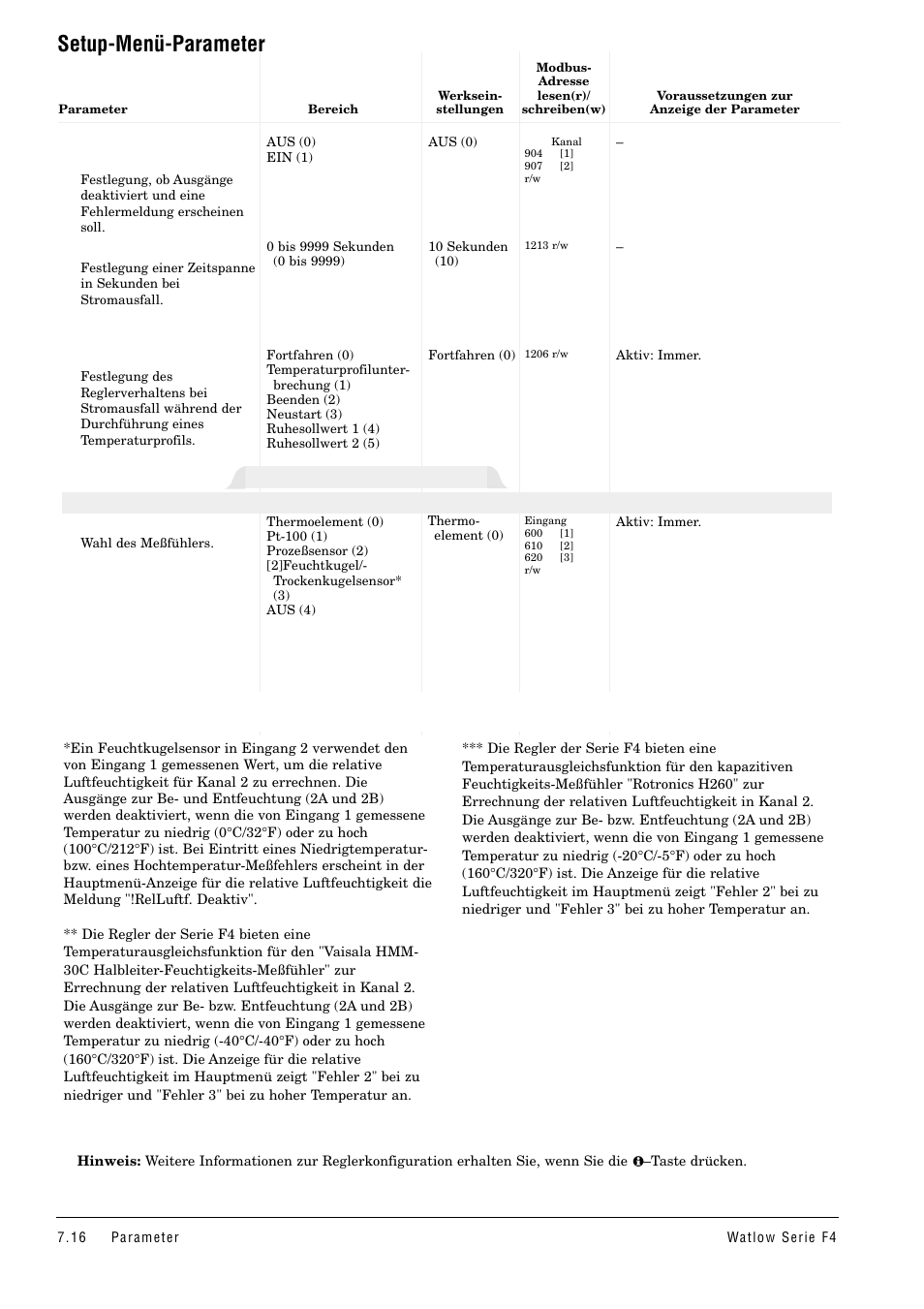 Setup-menü-parameter, Analogeingang x (1 bis 3) | Watlow Series F4 User Manual | Page 50 / 112