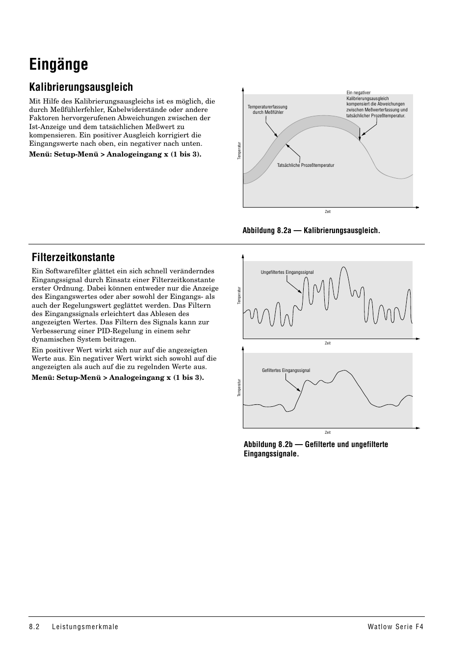 Eingänge, Kalibrierungsausgleich, Filterzeitkonstante | Watlow Series F4 User Manual | Page 68 / 112