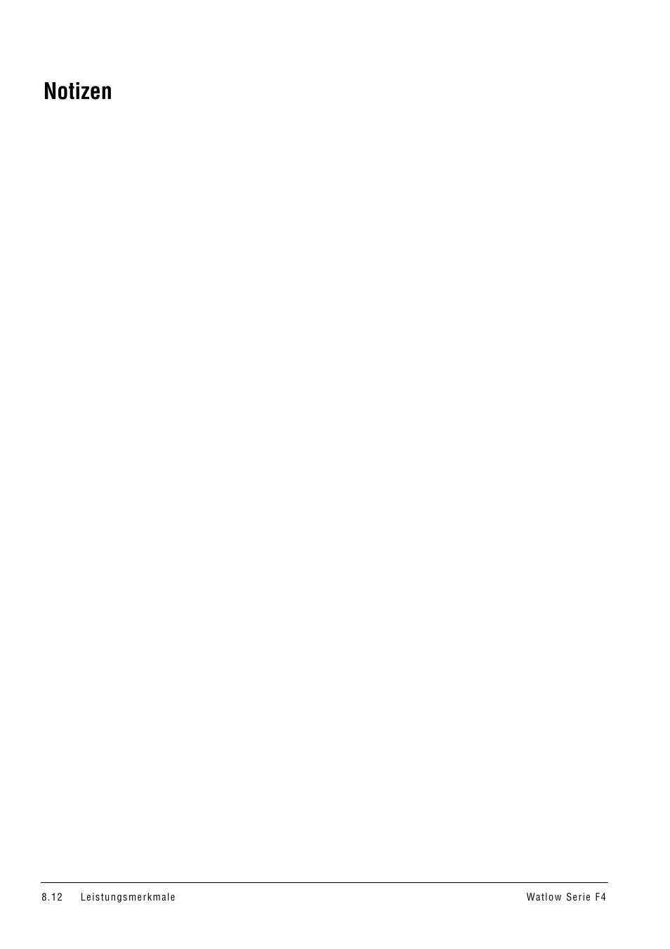 Notizen | Watlow Series F4 User Manual | Page 78 / 112