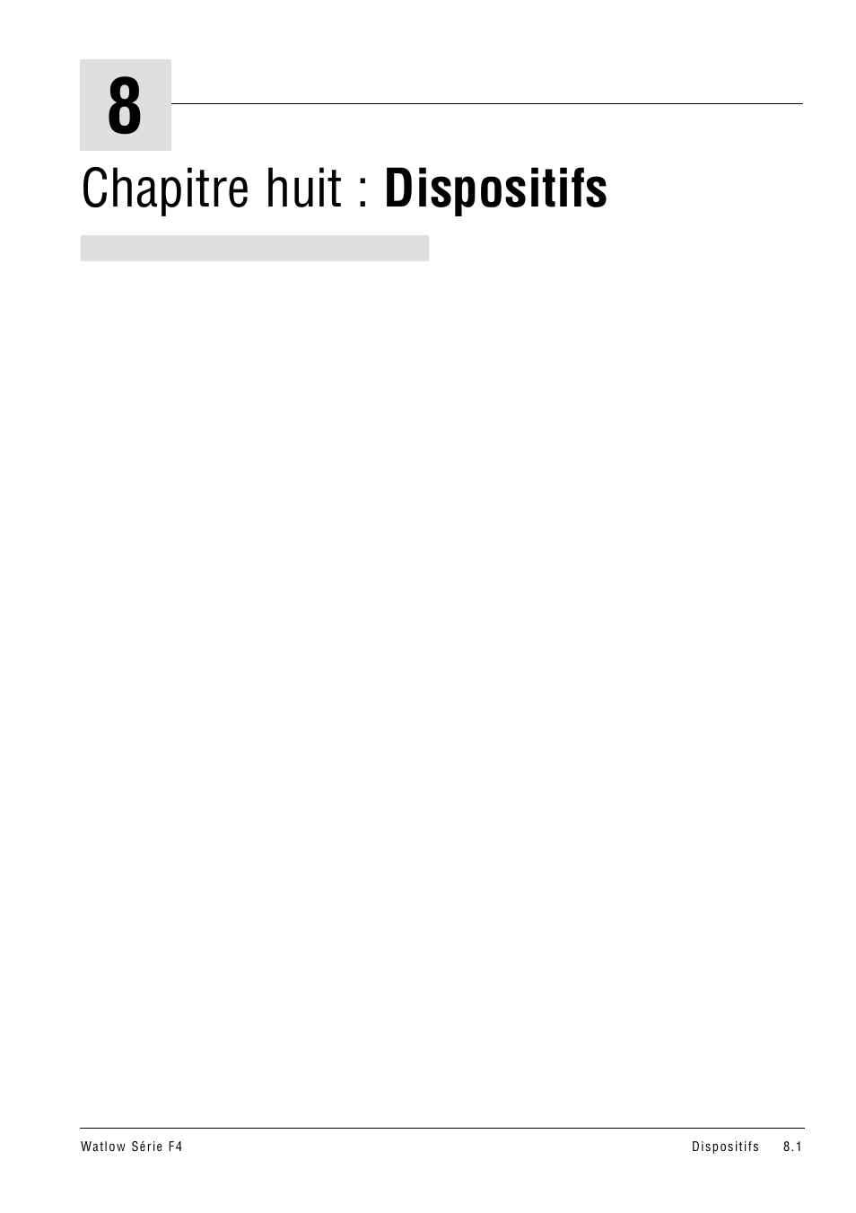 Chapitre huit : dispositifs, Chapitre 8 : dispositifs | Watlow Series F4 User Manual | Page 65 / 108