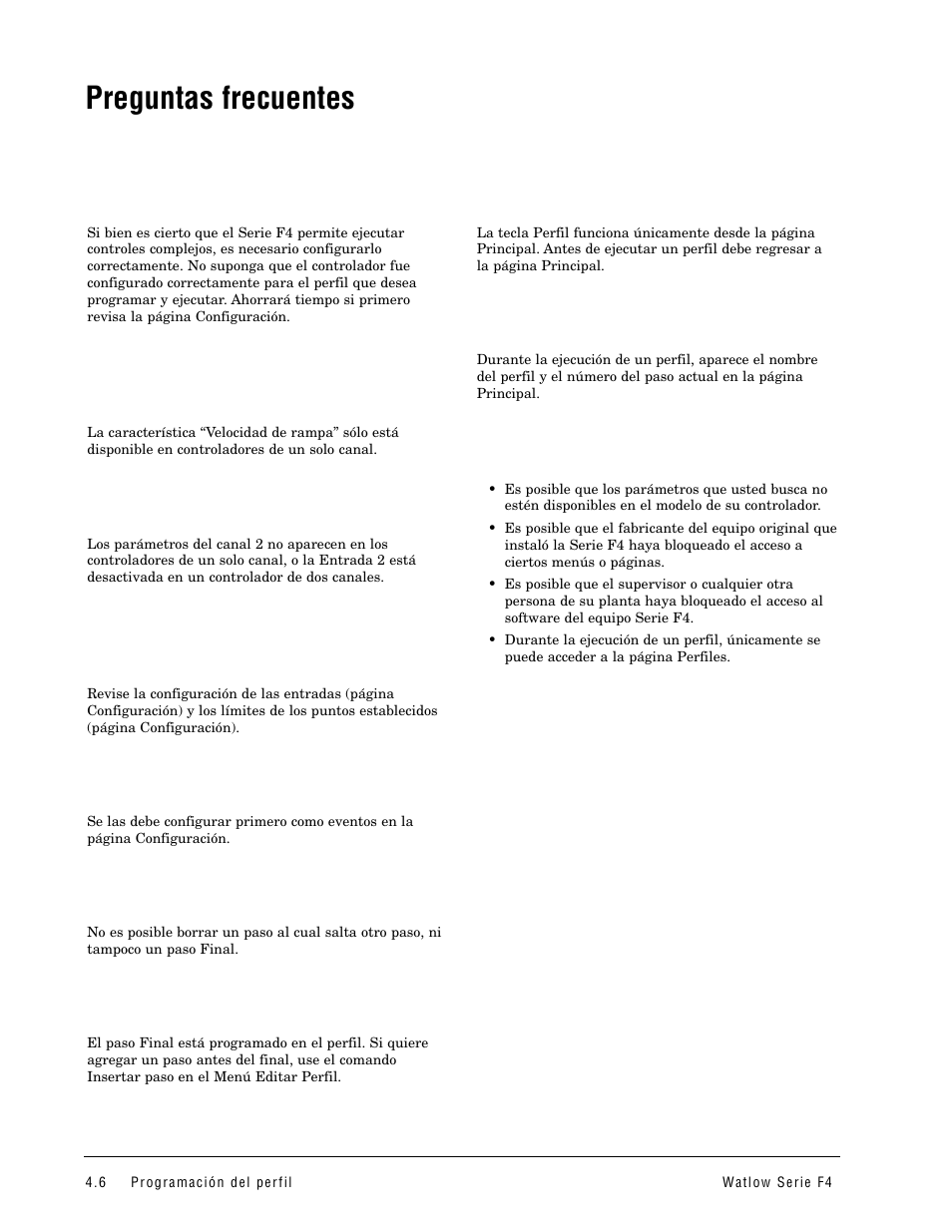 Preguntas frecuentes | Watlow Series F4 User Manual | Page 24 / 108