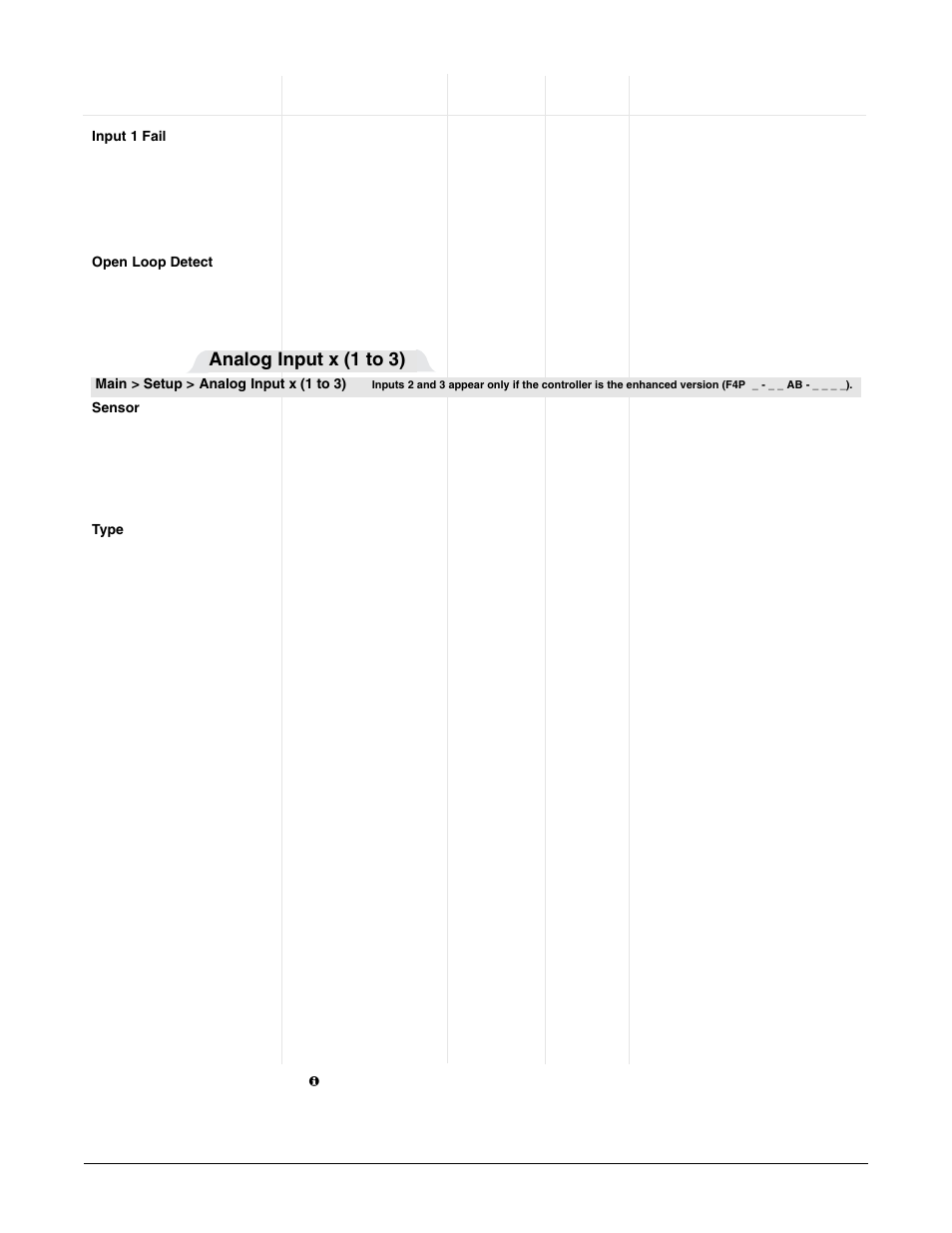 Setup page parameter table, Analog input x (1 to 3) | Watlow Series F4P User Manual | Page 38 / 124