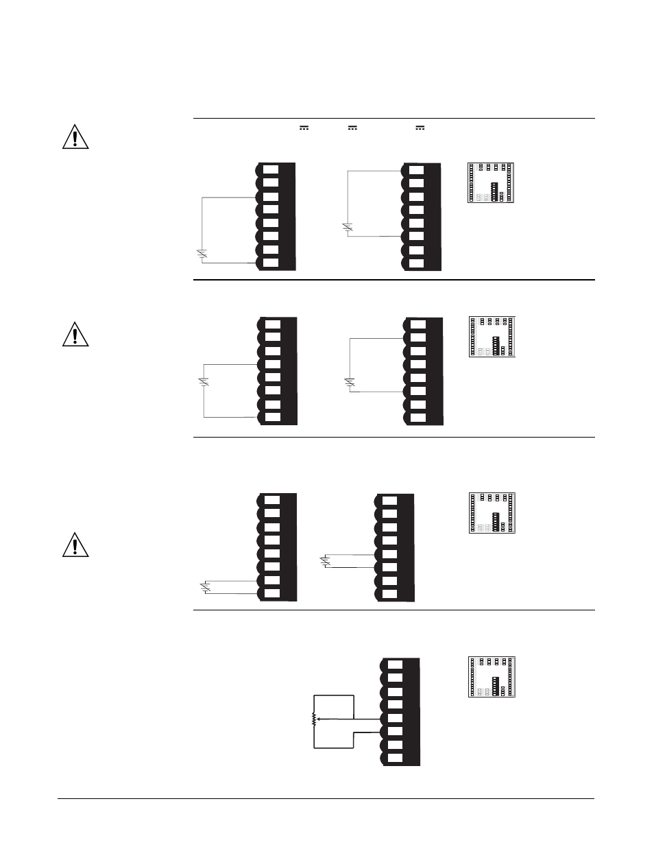 Inputs x (2 and 3) (continued), 0 to 50mv, Slidewire input (input 3 only) | Figure 8.8a, Figure 8.8b, Figure 8.8c, Figure 8.8d | Watlow Series F4P User Manual | Page 86 / 124