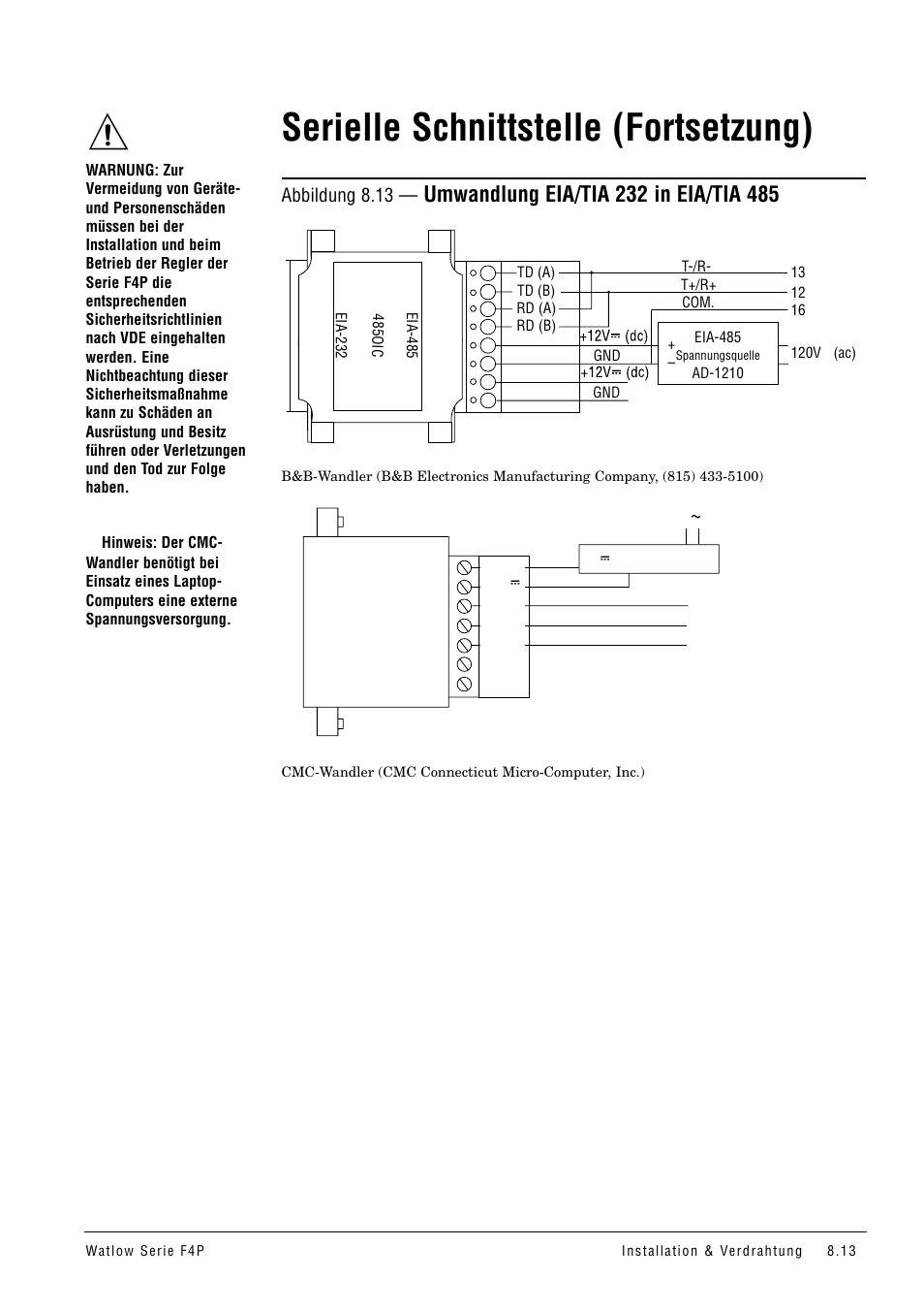 Serielle schnittstelle (fortsetzung) | Watlow Series F4P User Manual | Page 85 / 104