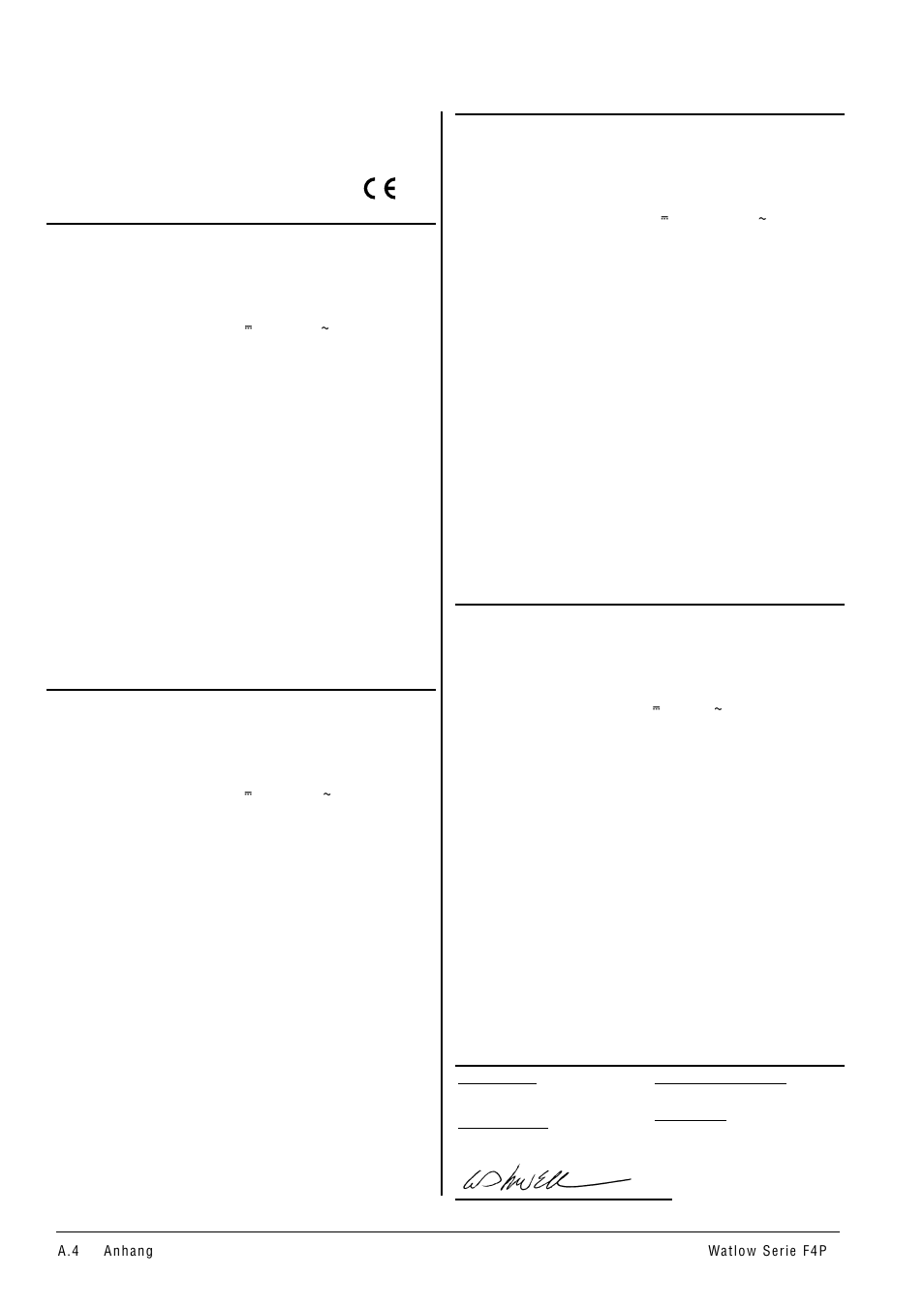 Declaration of conformity, Series f4 watlow controls | Watlow Series F4P User Manual | Page 92 / 104