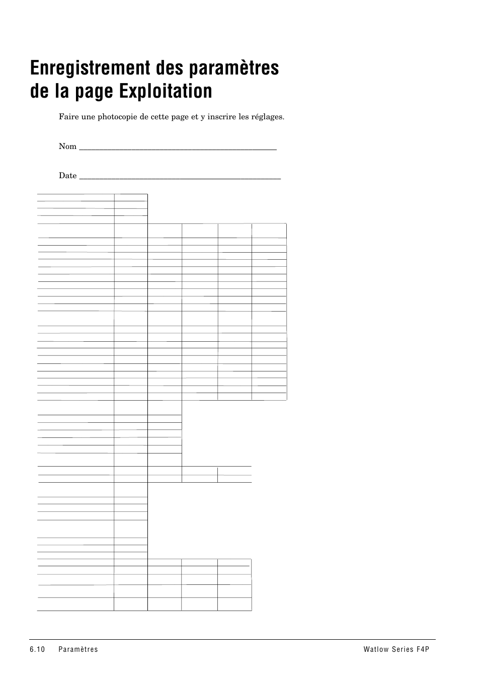 Enregistrement des paramètres | Watlow Series F4P User Manual | Page 34 / 104