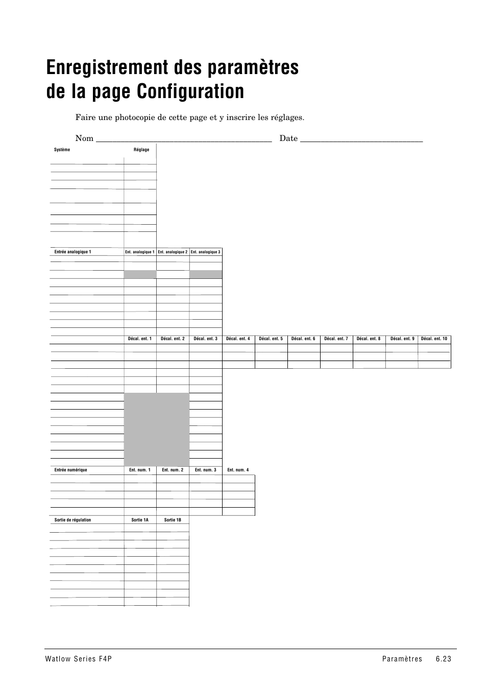 Enregistrement des paramètres | Watlow Series F4P User Manual | Page 47 / 104