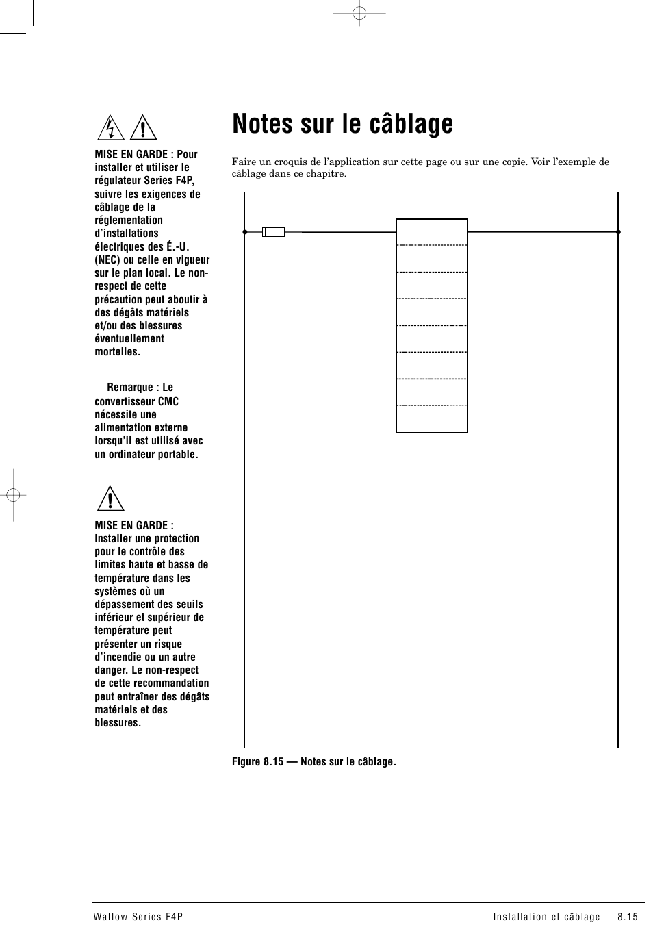 Notes sur le câblage | Watlow Series F4P User Manual | Page 87 / 104