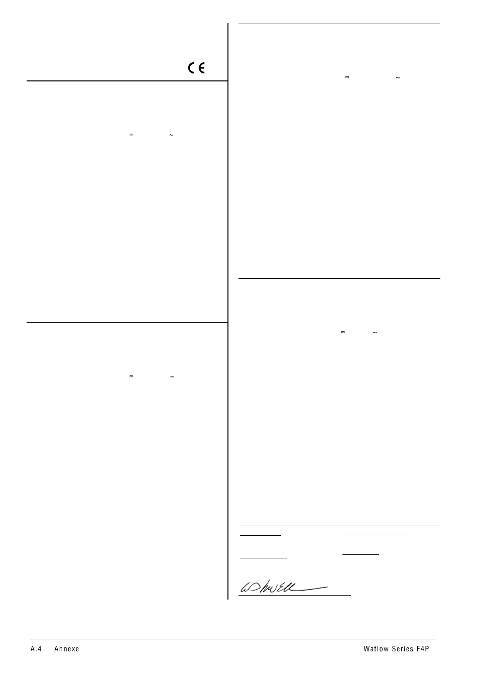 Declaration of conformity, Series f4 watlow controls | Watlow Series F4P User Manual | Page 92 / 104