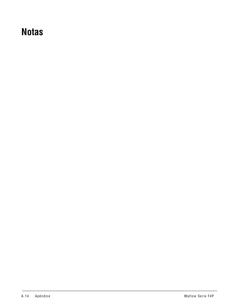Notas | Watlow Series F4P User Manual | Page 102 / 104