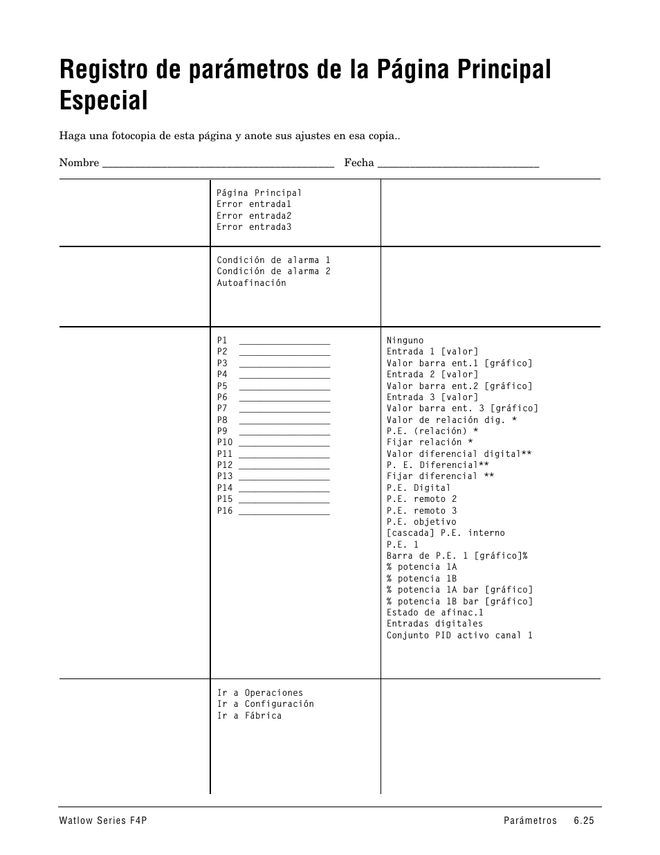 Especial | Watlow Series F4P User Manual | Page 49 / 104