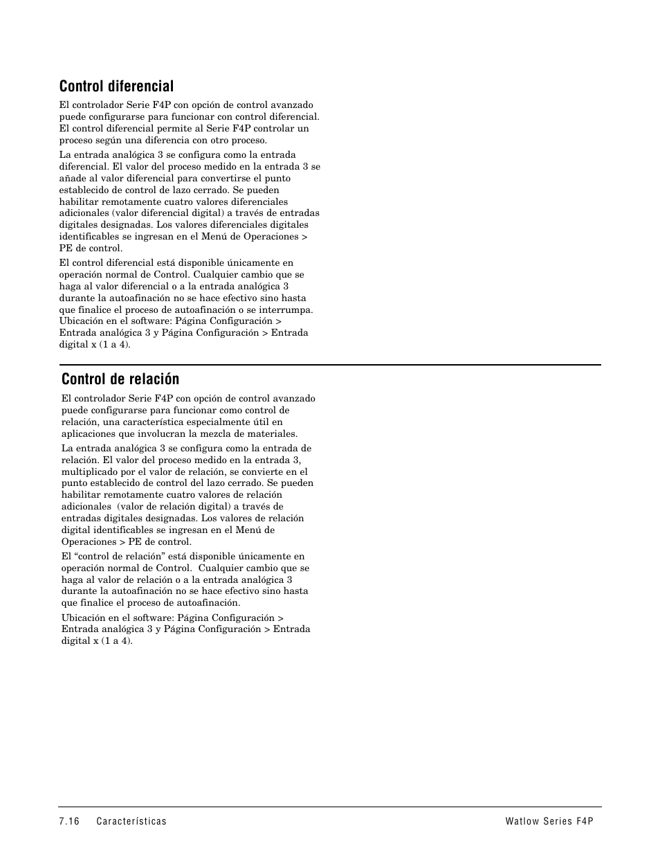 Control diferencial, Control de relación | Watlow Series F4P User Manual | Page 70 / 104