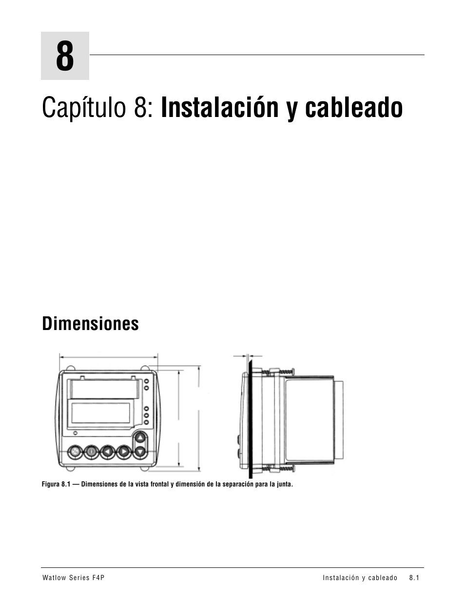 Capítulo 8: instalación y cableado, Dimensiones | Watlow Series F4P User Manual | Page 73 / 104