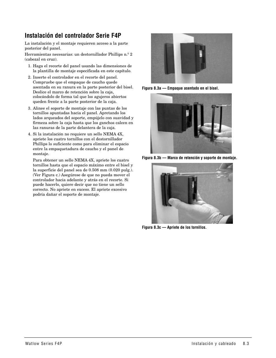 Instalación del controlador serie f4p | Watlow Series F4P User Manual | Page 75 / 104