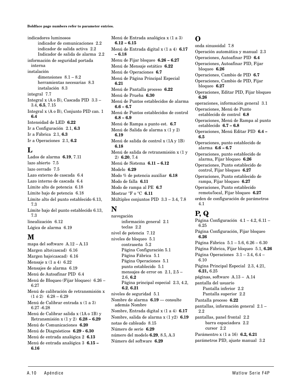 P, q | Watlow Series F4P User Manual | Page 98 / 104