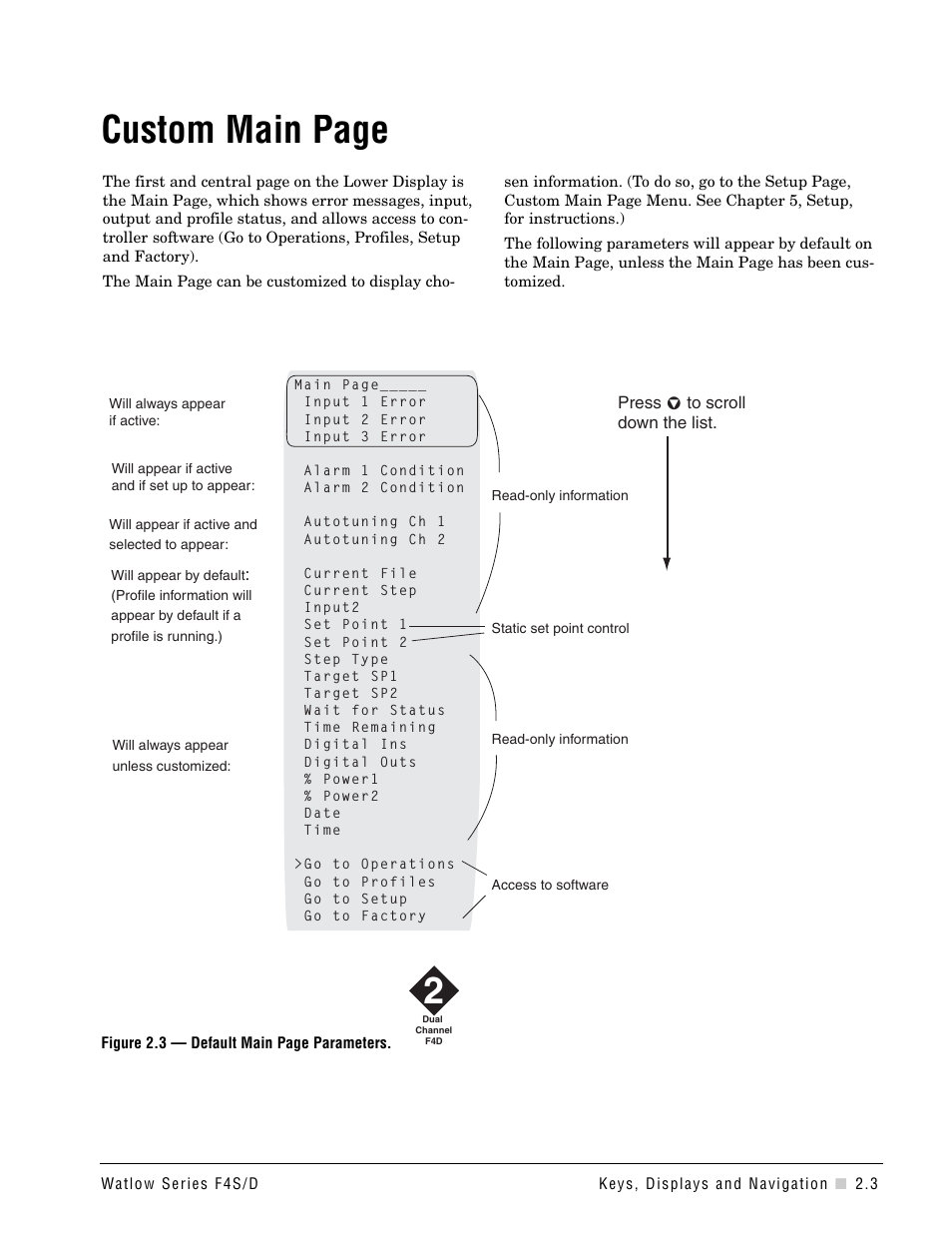 Custom main page | Watlow Series F4S/D User Manual | Page 11 / 152