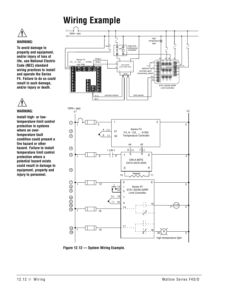 Wiring example, Figure 12.12 — system wiring example | Watlow Series F4S/D User Manual | Page 134 / 152