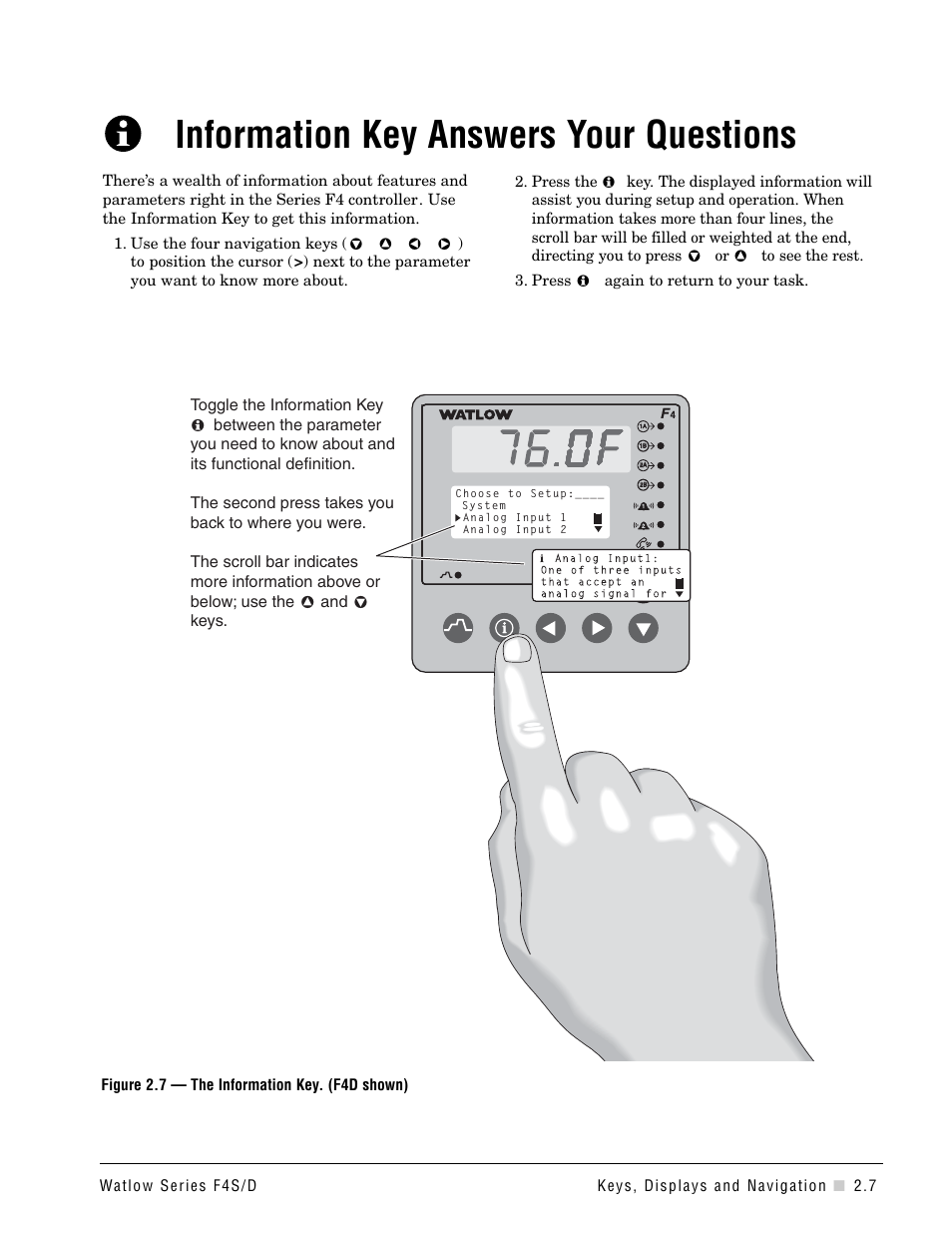 Information key, ˆ information key answers your questions, Information key answers your questions | Watlow Series F4S/D User Manual | Page 15 / 152