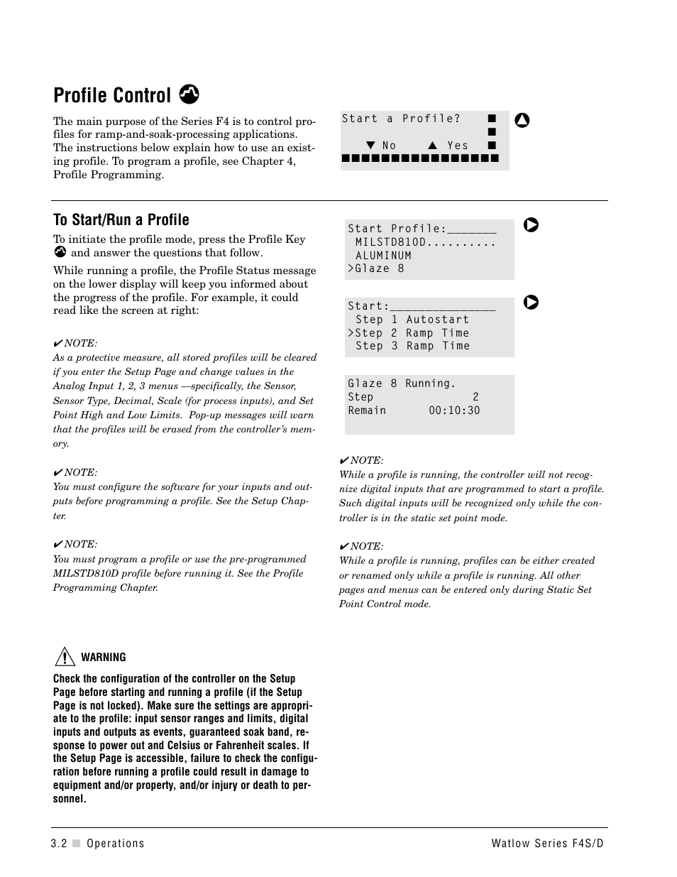 Profile control | Watlow Series F4S/D User Manual | Page 18 / 152