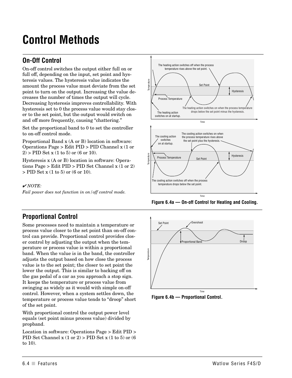 Control methods, On-off control, Proportional control | Watlow Series F4S/D User Manual | Page 68 / 152