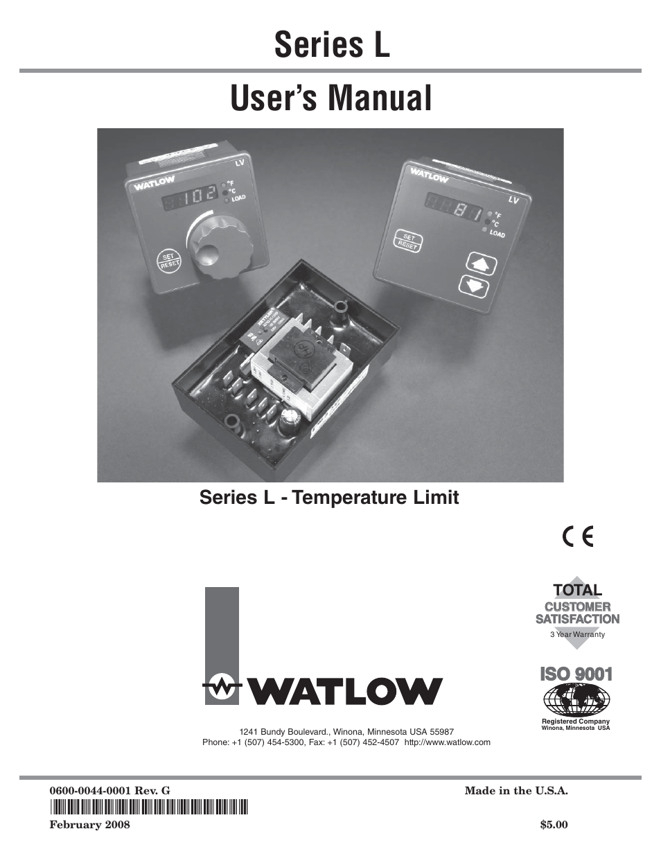 Watlow Series L Temperature Limit User Manual | 21 pages