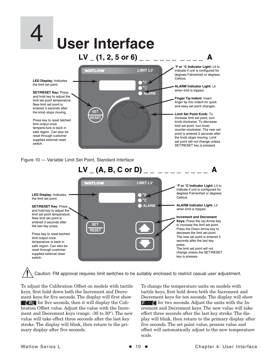 User interface, Lv _ (1, 2, 5 or 6) _ _ _ _ _ _ _ _ _ _ a, Lv _ (a, b, c or d) _ _ _ _ _ _ _ _ _ _ a | Watlow Series L Temperature Limit User Manual | Page 12 / 21