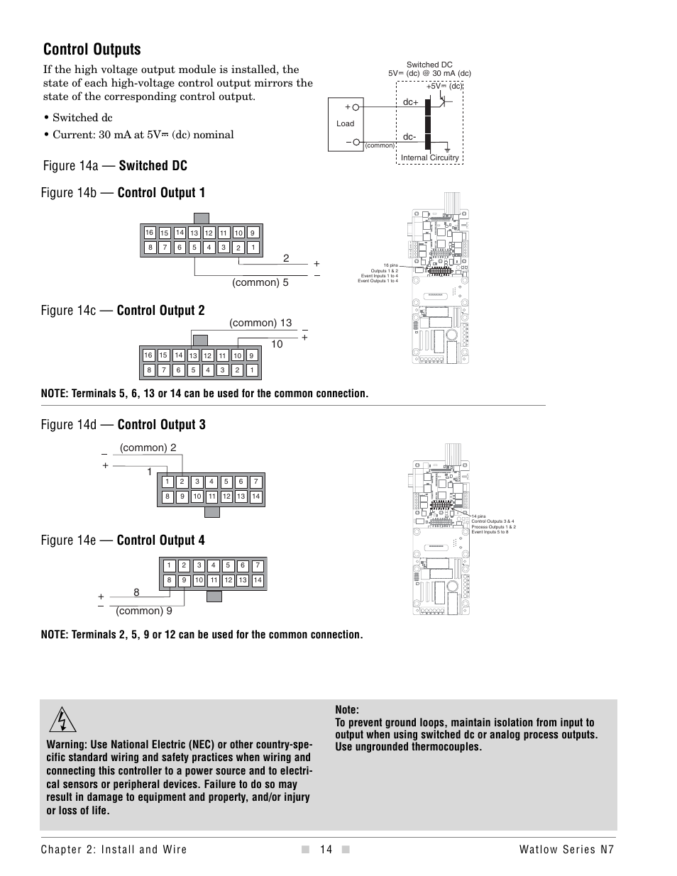 Control outputs, Figure 14a — switched dc | Watlow series l rev g - 02-12-08.pdf User Manual | Page 14 / 28