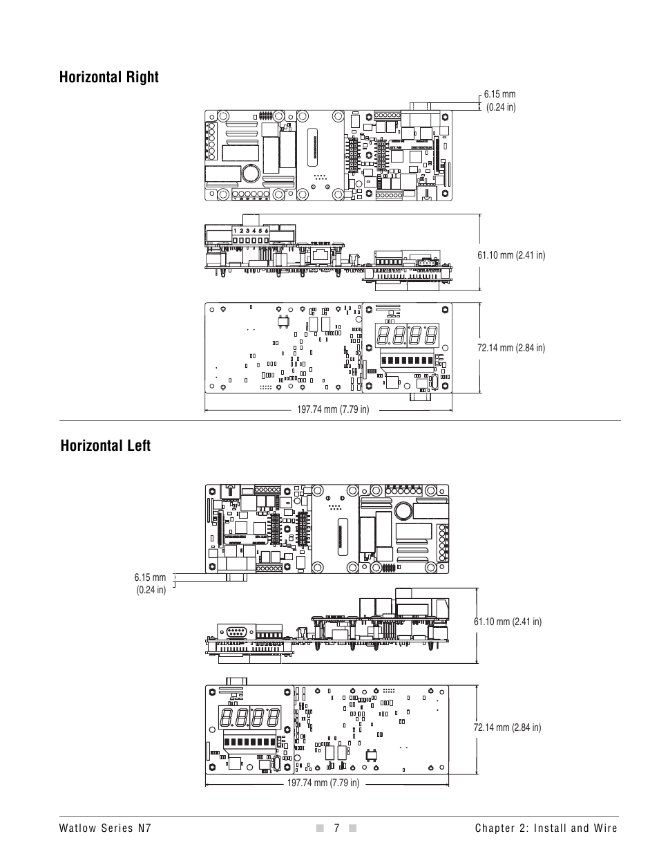 Horizontal right, Horizontal left | Watlow series l rev g - 02-12-08.pdf User Manual | Page 7 / 28