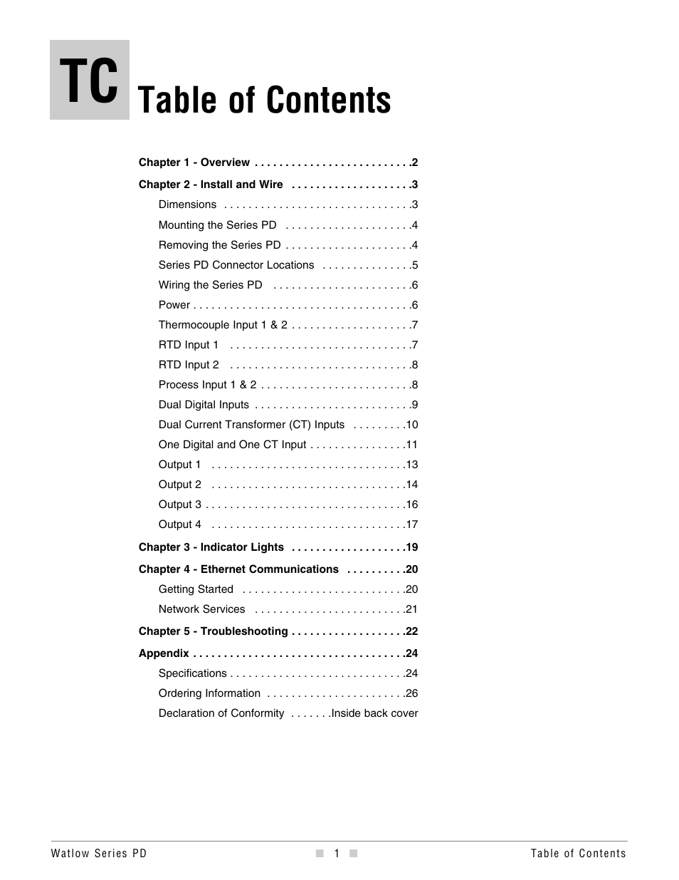 Watlow Series PD Ethernet Enabled Temperature and Process Controller User Manual | Page 3 / 30