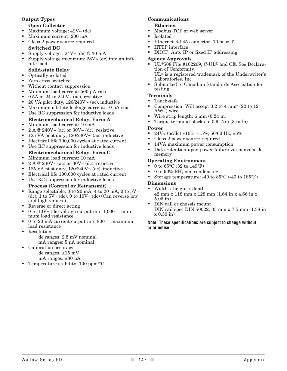 Watlow Series PD User Manual | Page 149 / 188
