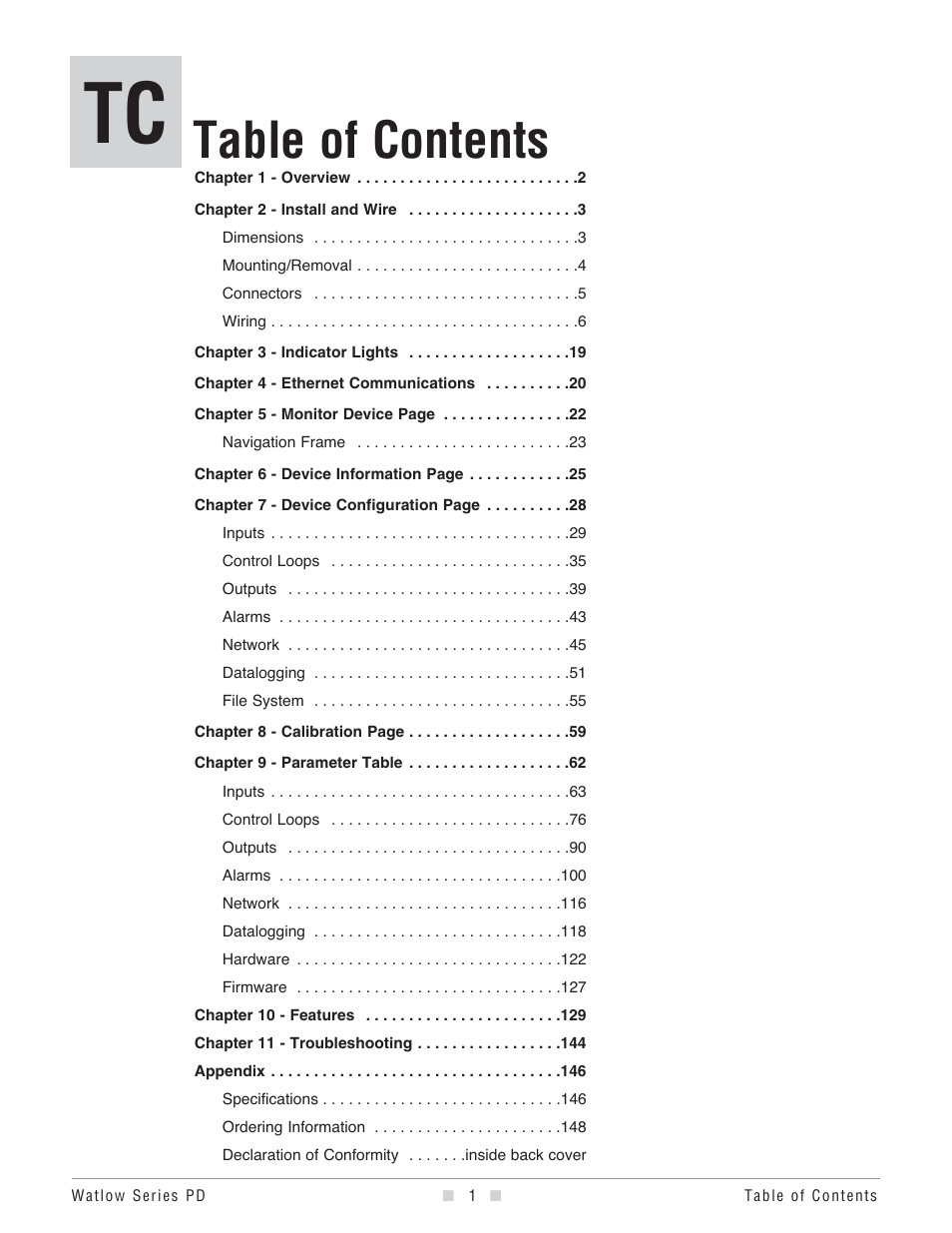 Watlow Series PD User Manual | Page 3 / 188