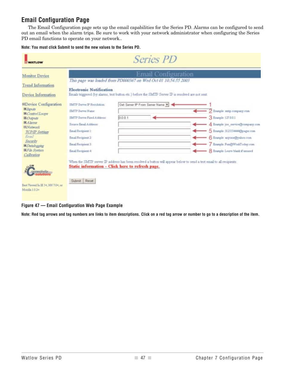 Email configuration page | Watlow Series PD User Manual | Page 49 / 188
