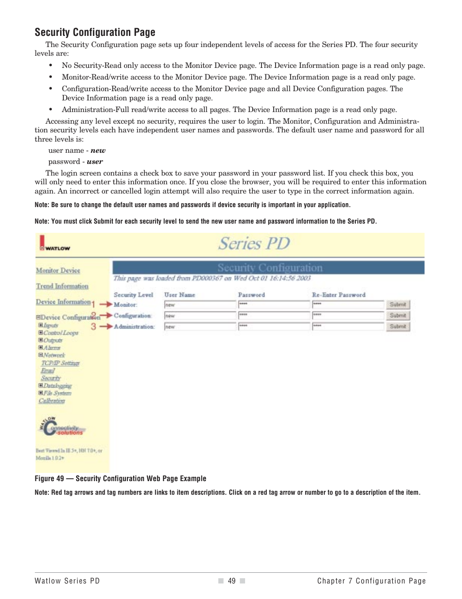 Security configuration page | Watlow Series PD User Manual | Page 51 / 188