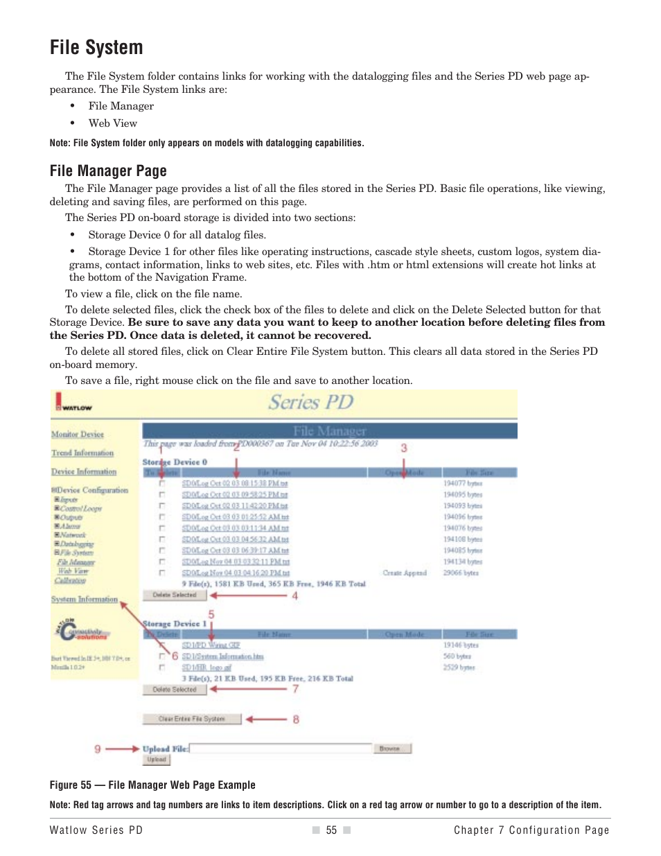 File system, File manager page | Watlow Series PD User Manual | Page 57 / 188