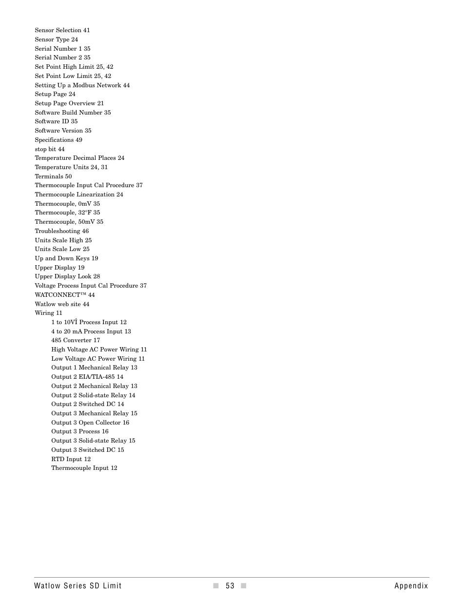 Watlow Series SD Limit User Manual | Page 55 / 60