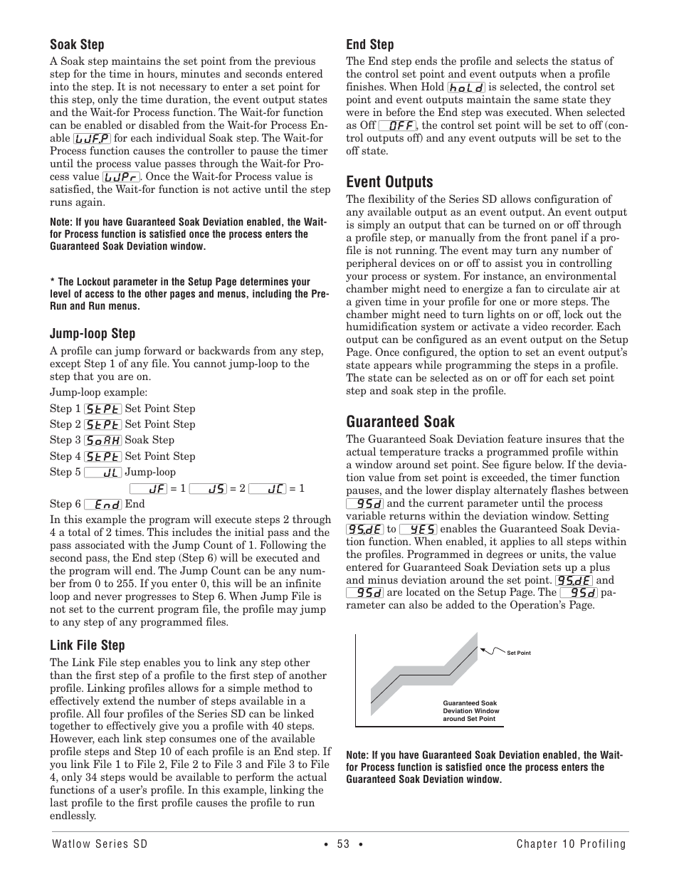 Event outputs, Guaranteed soak | Watlow Series SD PID Profiling Controller User Manual | Page 55 / 88