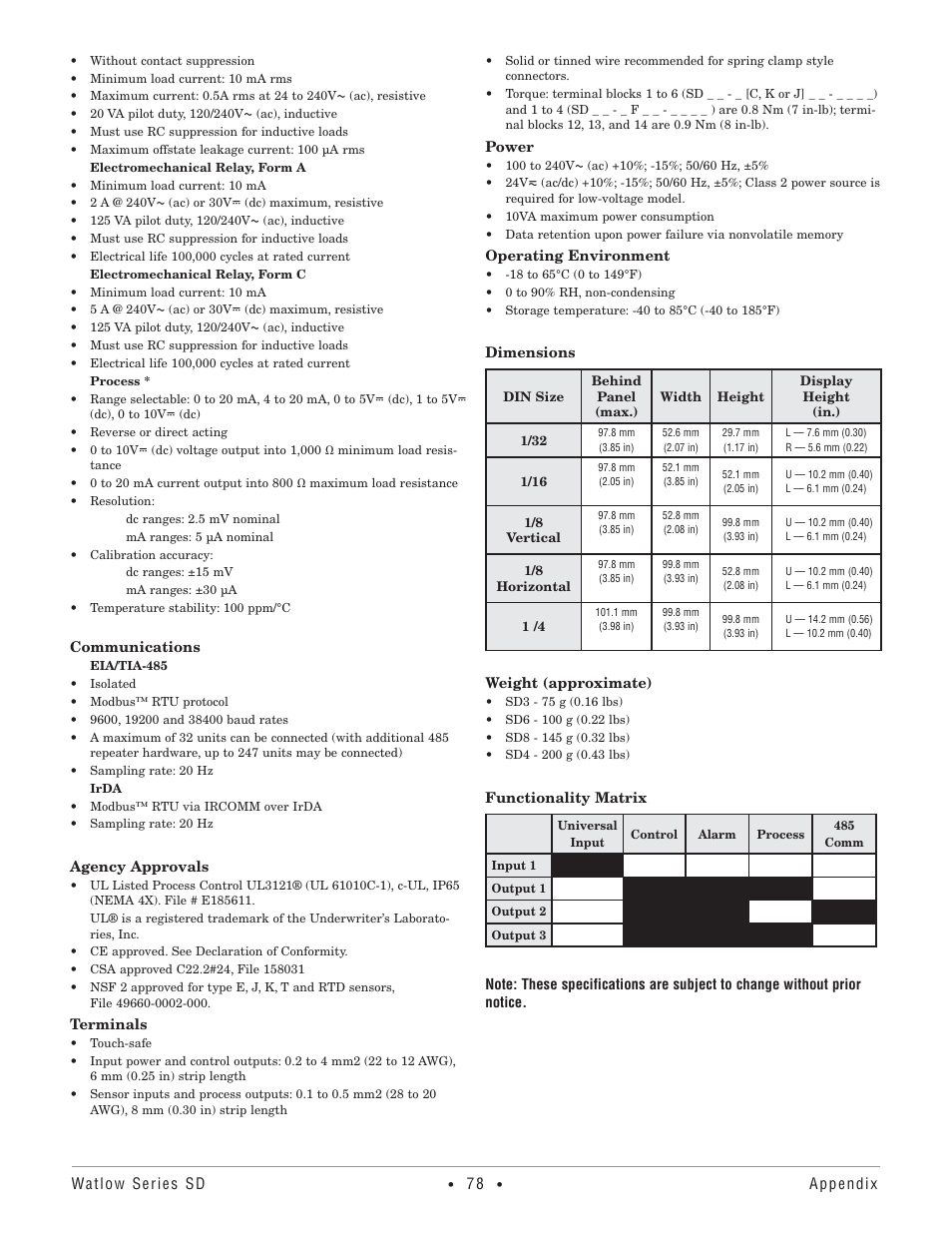 Watlow Series SD PID Profiling Controller User Manual | Page 80 / 88