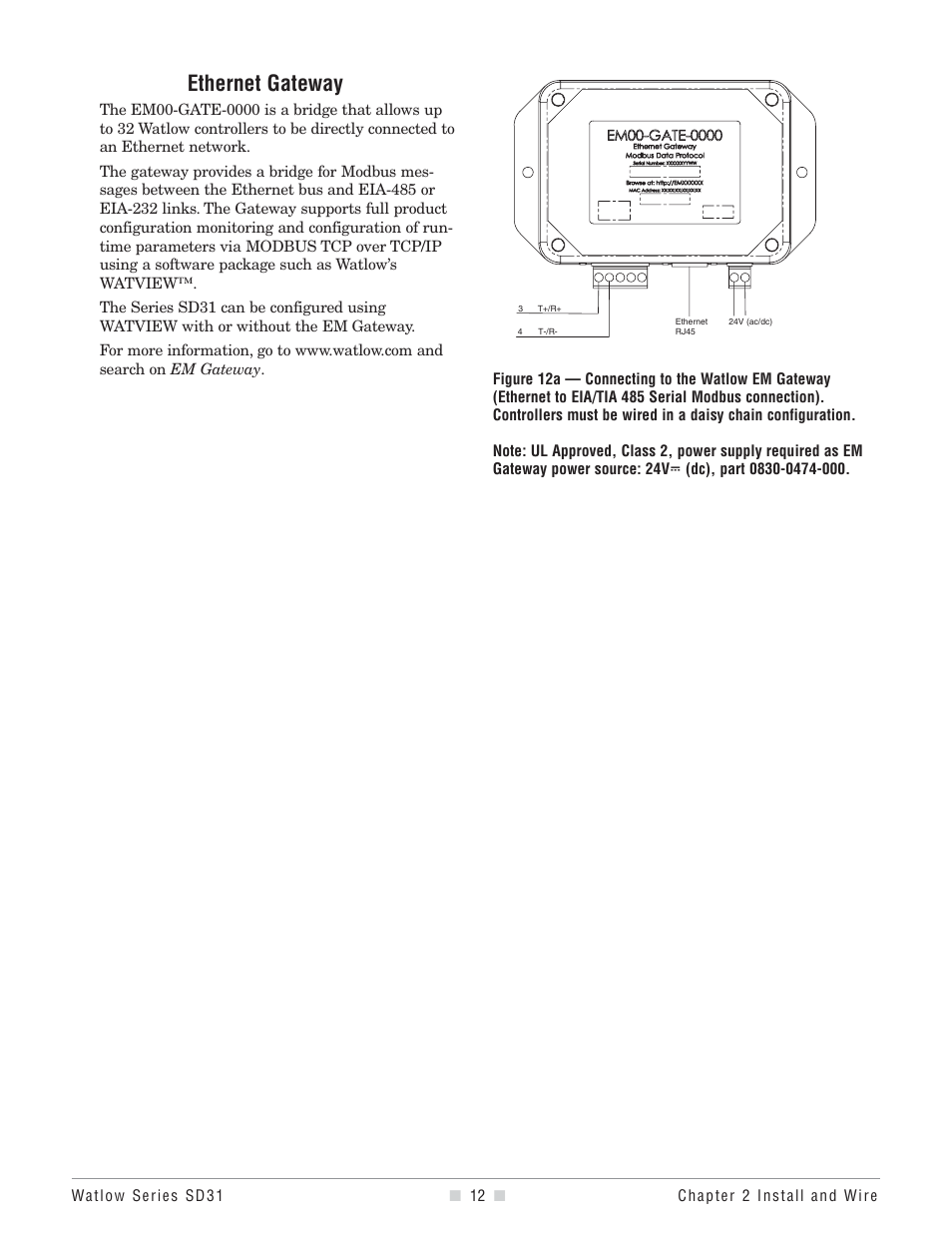 Ethernet gateway | Watlow Series SD31 PID with Optional Countdown Timer User Manual | Page 14 / 72