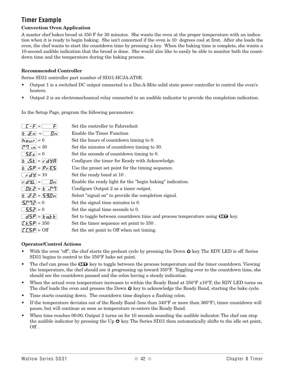 Timer example | Watlow Series SD31 PID with Optional Countdown Timer User Manual | Page 44 / 72