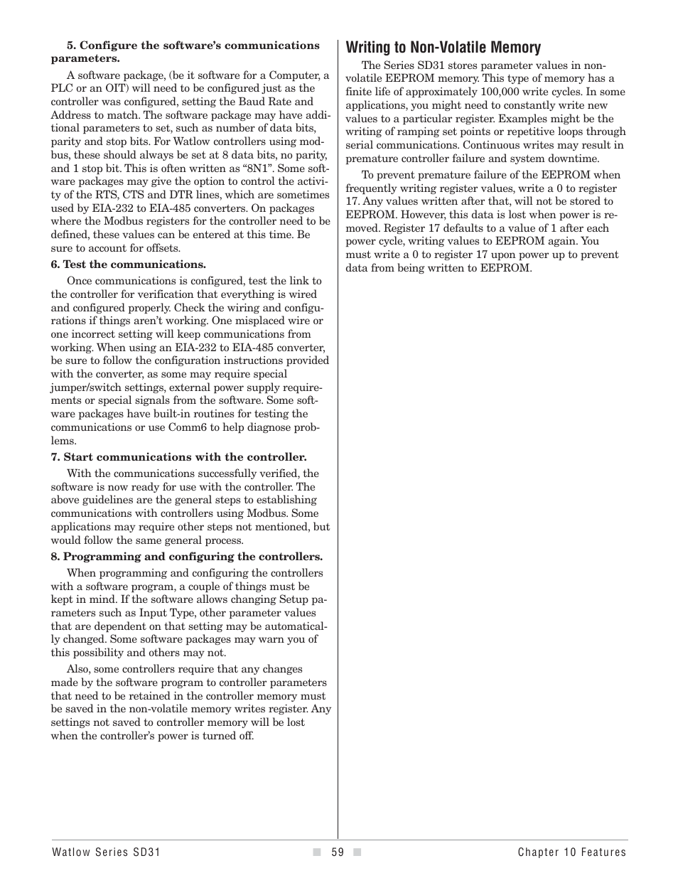 Watlow Series SD31 PID with Optional Countdown Timer User Manual | Page 61 / 72