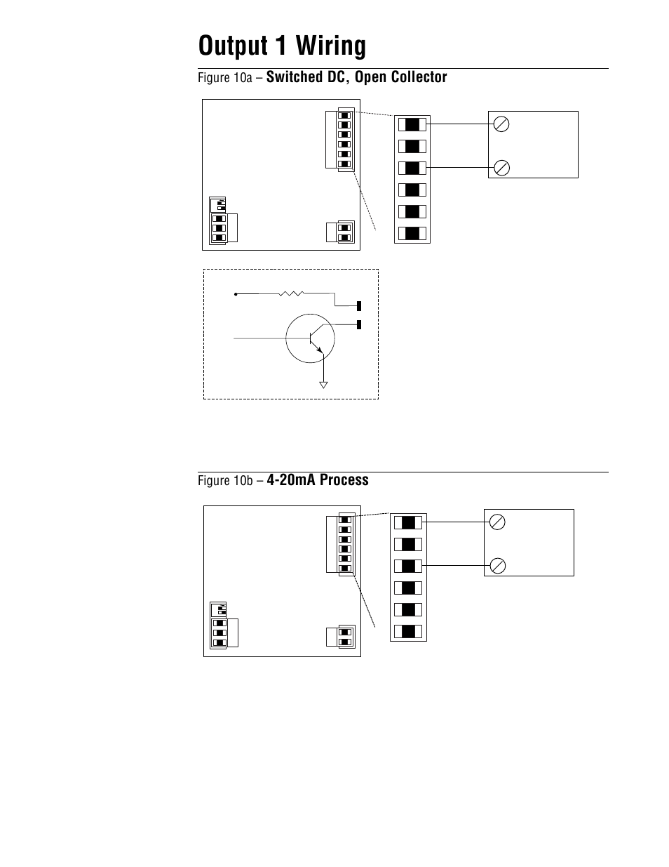 Output 1 wiring, Switched dc, open collector, 20ma process | External load, Figure 10a, Figure 10b | Watlow Series V4 User Manual | Page 10 / 21