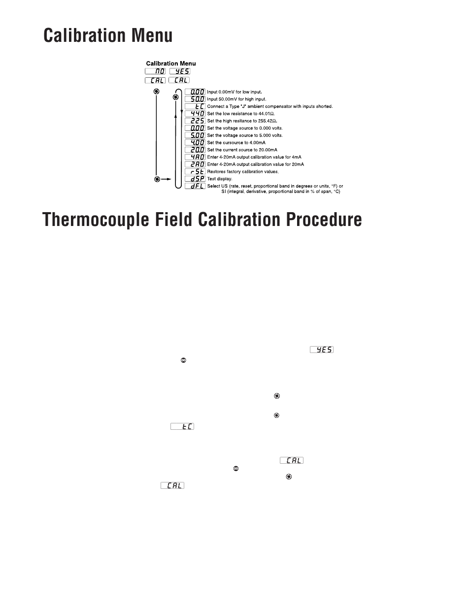 Calibration menu, Thermocouple field calibration procedure | Watlow Series V4 User Manual | Page 14 / 21