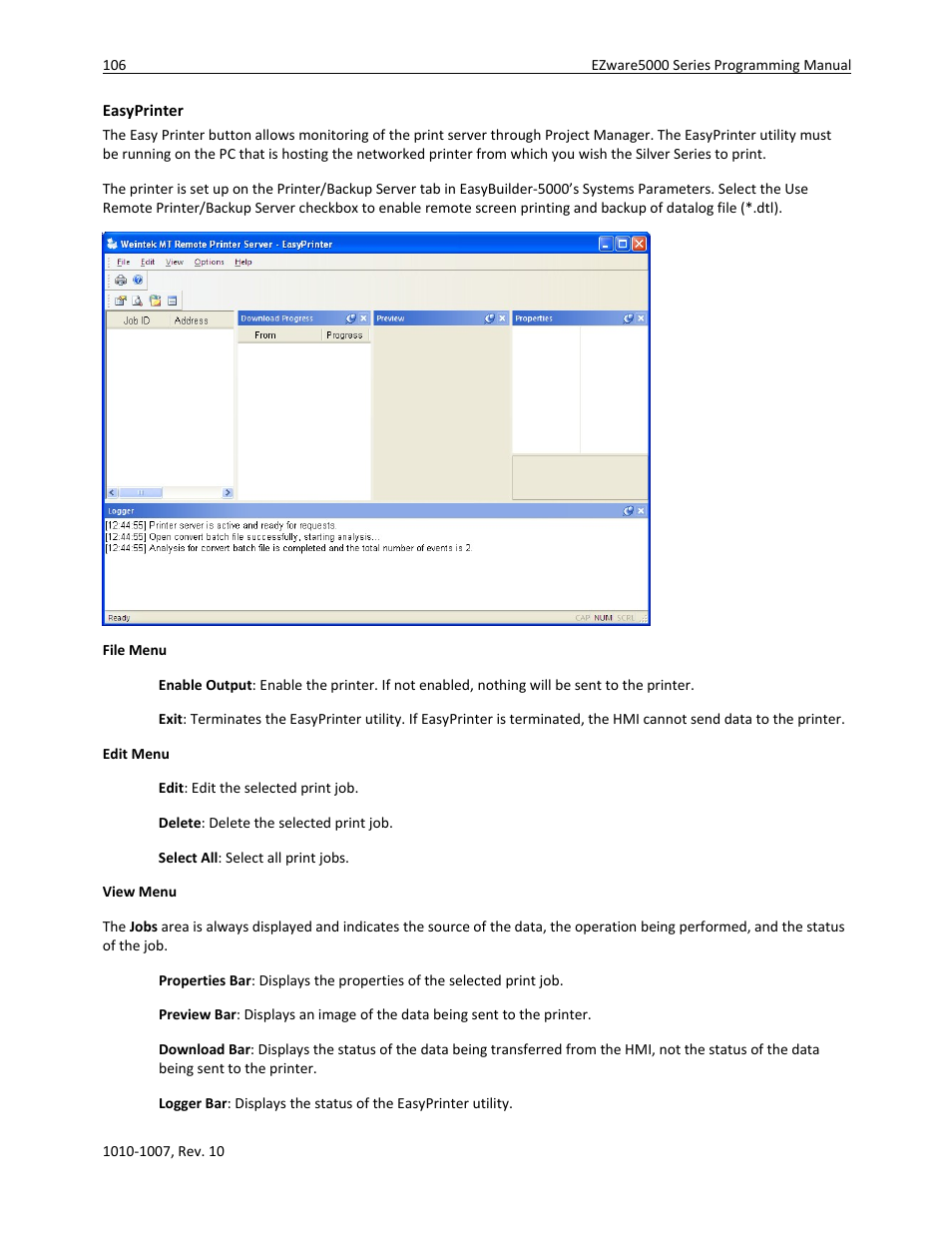 Easyprinter | Watlow Silver Series User Manual | Page 114 / 204