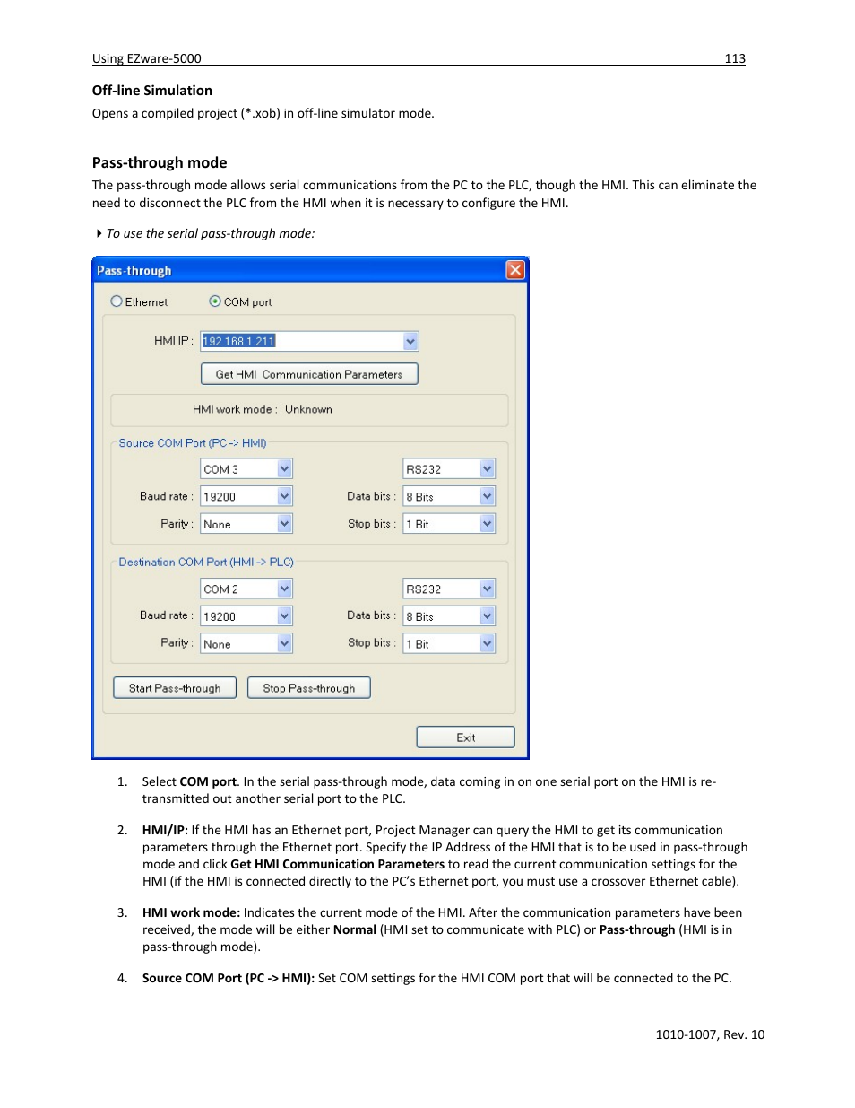 Off-line simulation, Pass-through mode | Watlow Silver Series User Manual | Page 121 / 204