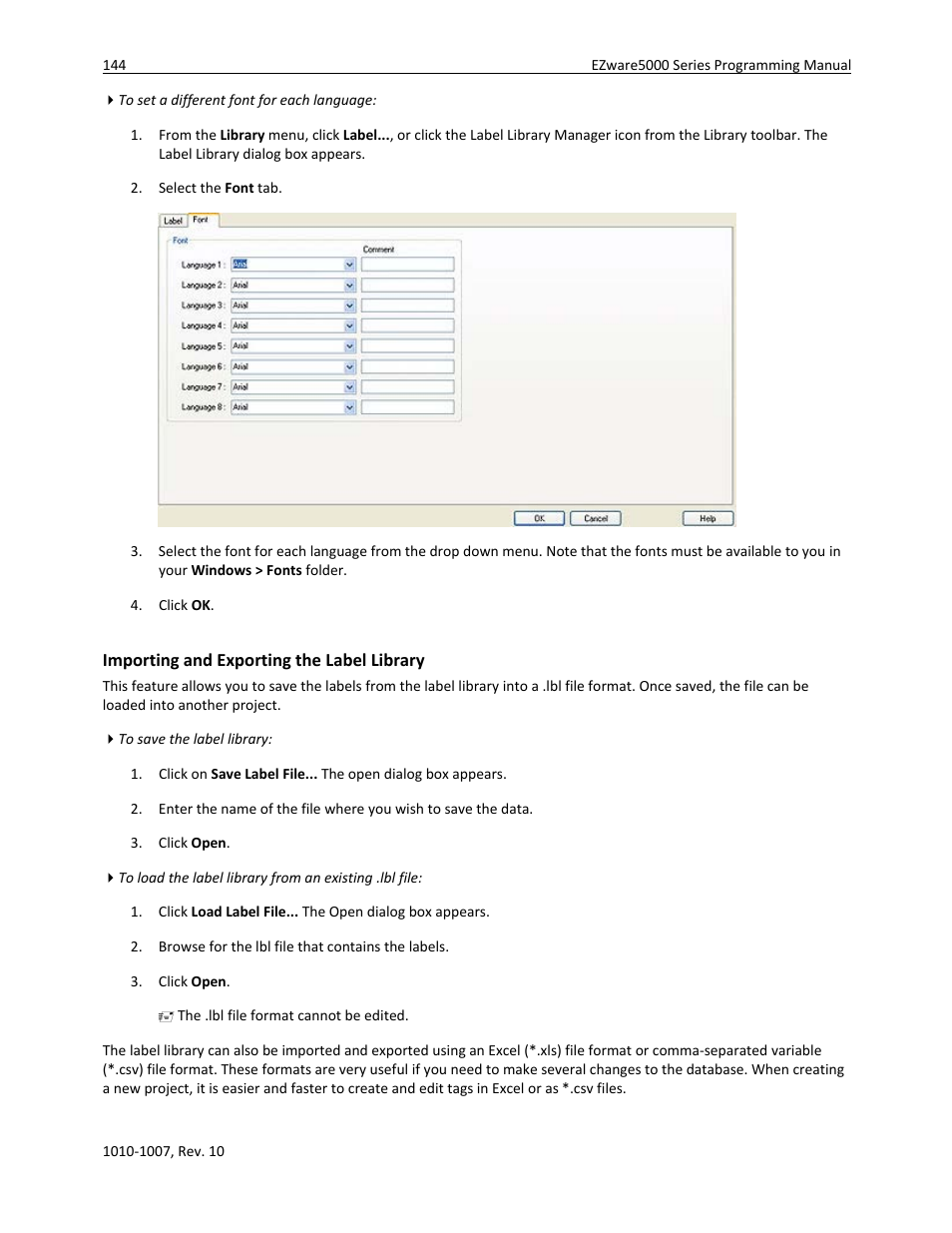 Importing and exporting the label library | Watlow Silver Series User Manual | Page 152 / 204