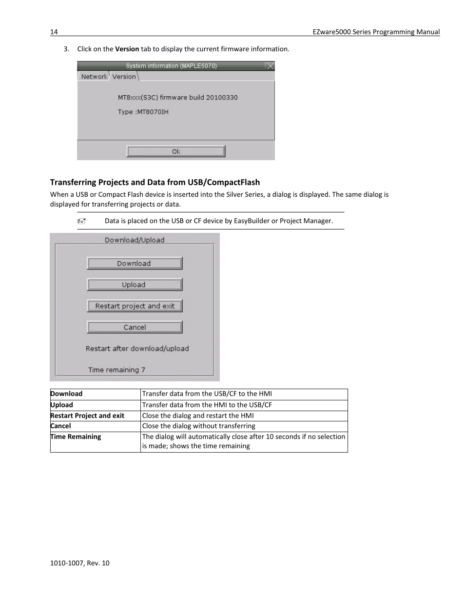 Transferring projects and data from, Usb/compactflash | Watlow Silver Series User Manual | Page 22 / 204