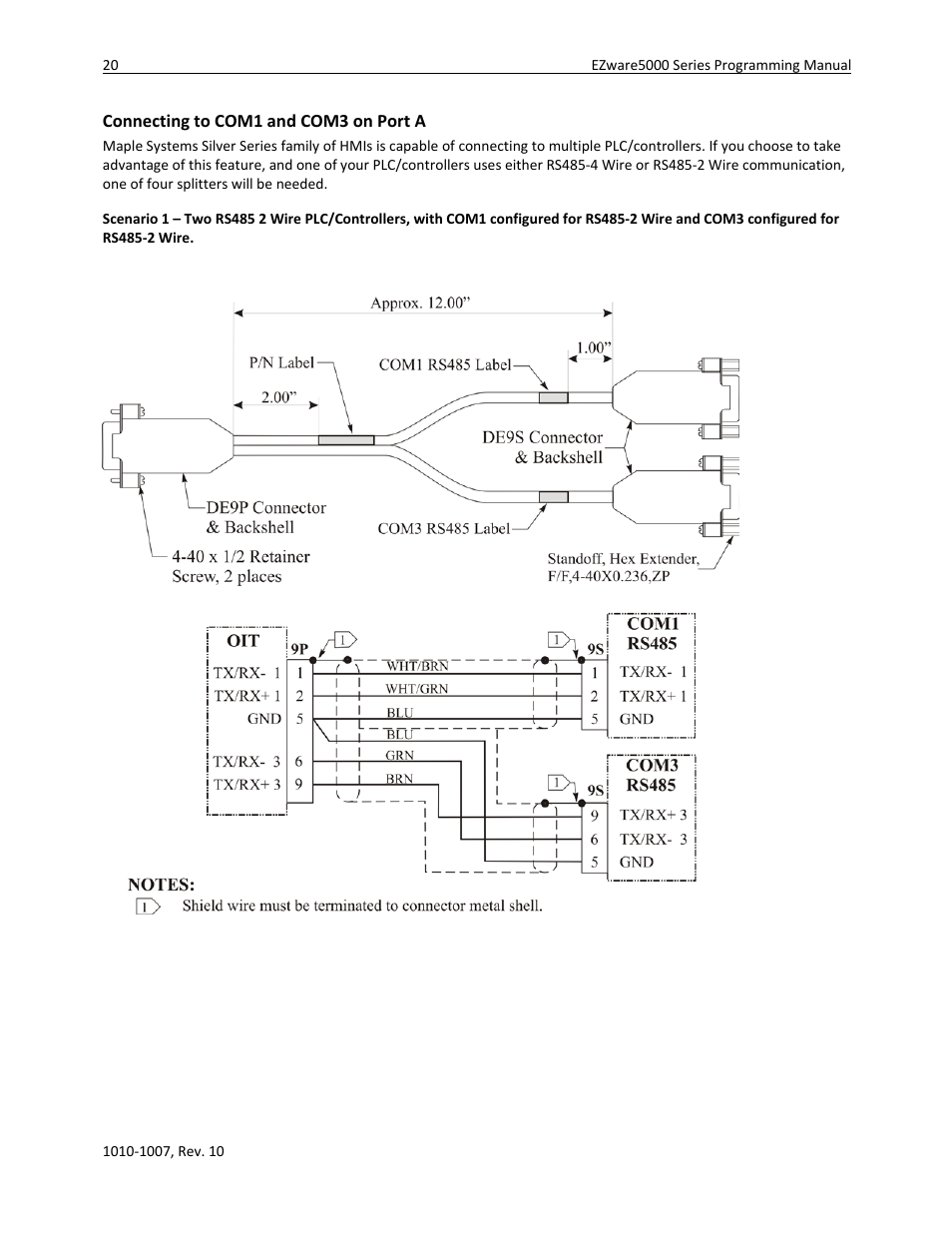 Connecting to com1 and com3 on port a | Watlow Silver Series User Manual | Page 28 / 204