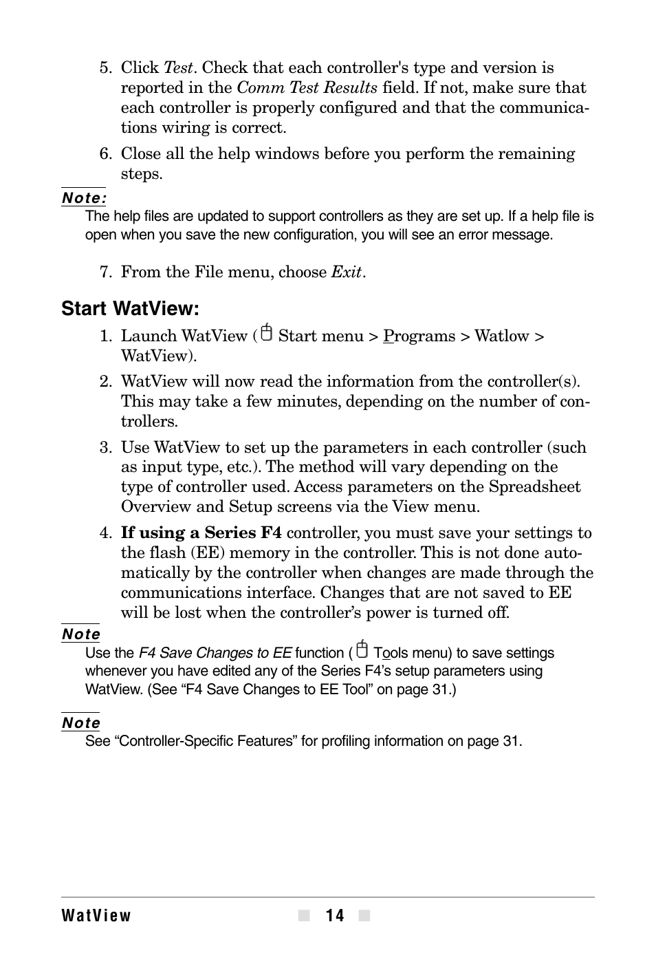 Start watview | Watlow WATVIEW User Manual | Page 14 / 36