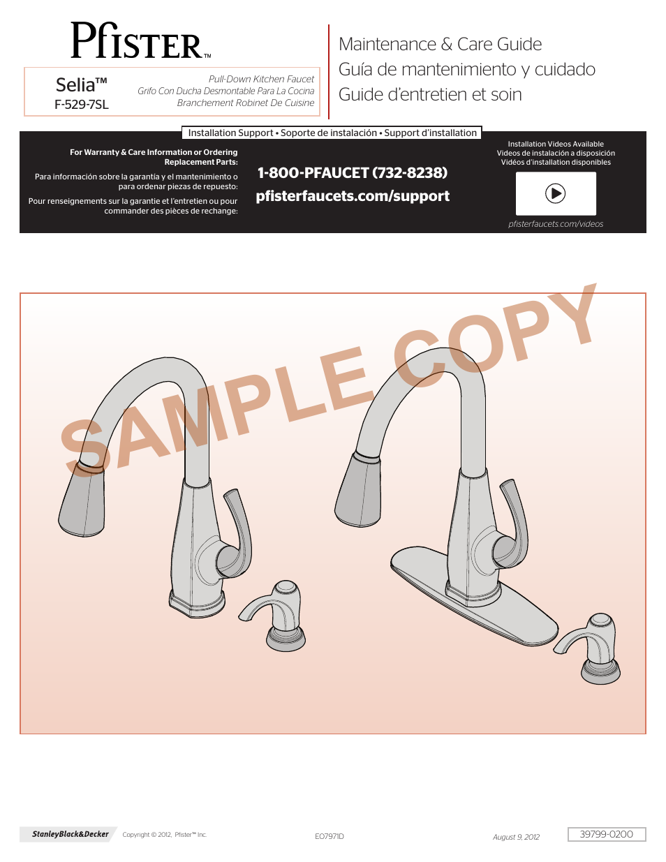 Pfister F-529-7SLS User Manual | 4 pages