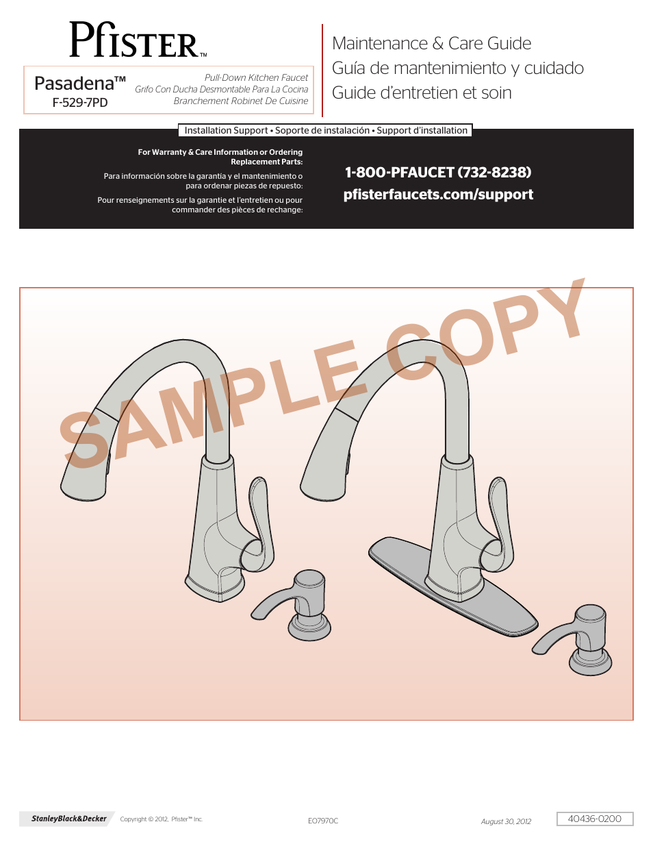 Pfister F-529-7PDS User Manual | 4 pages